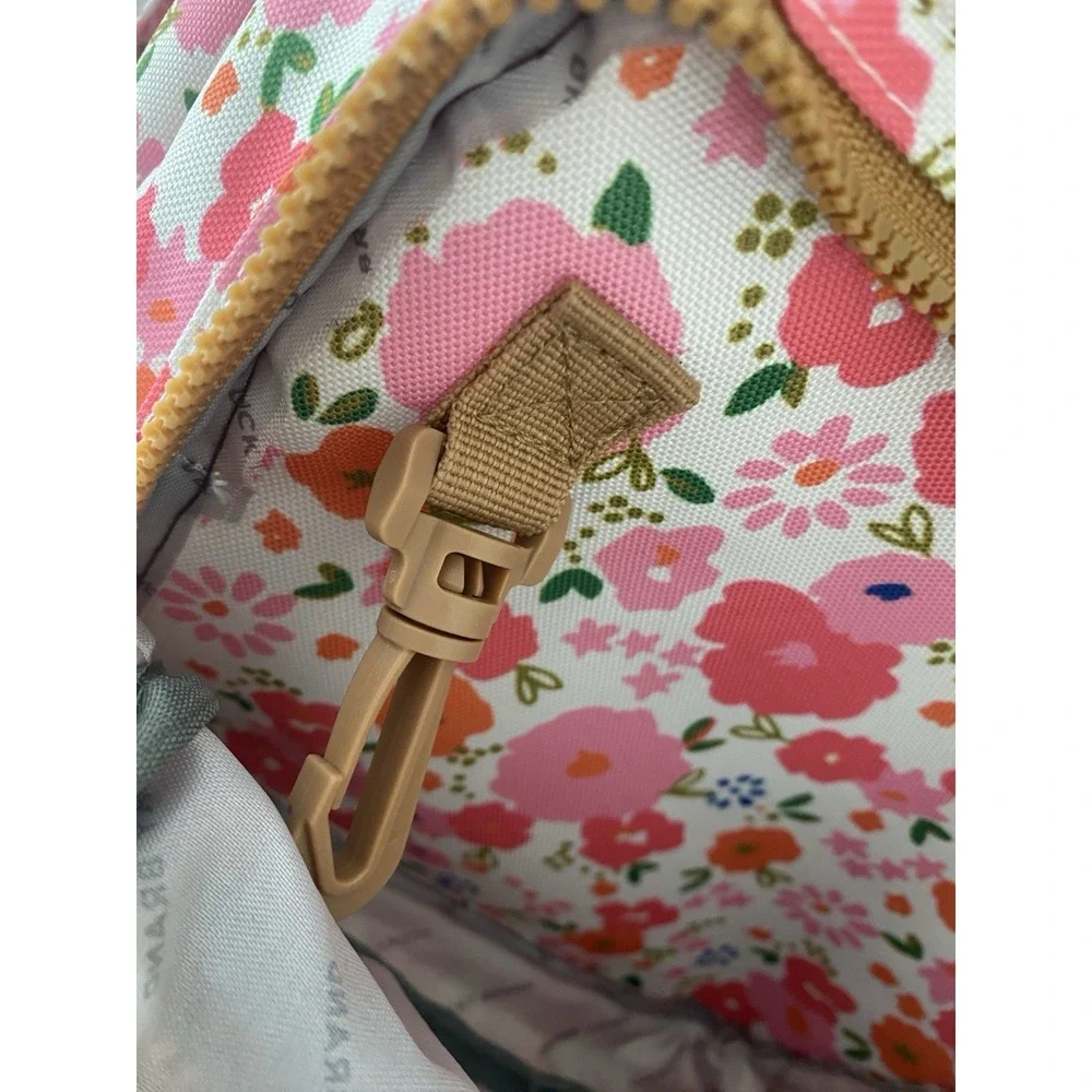 Lucky Brand Backpack White Background Pink & Orange Flowers